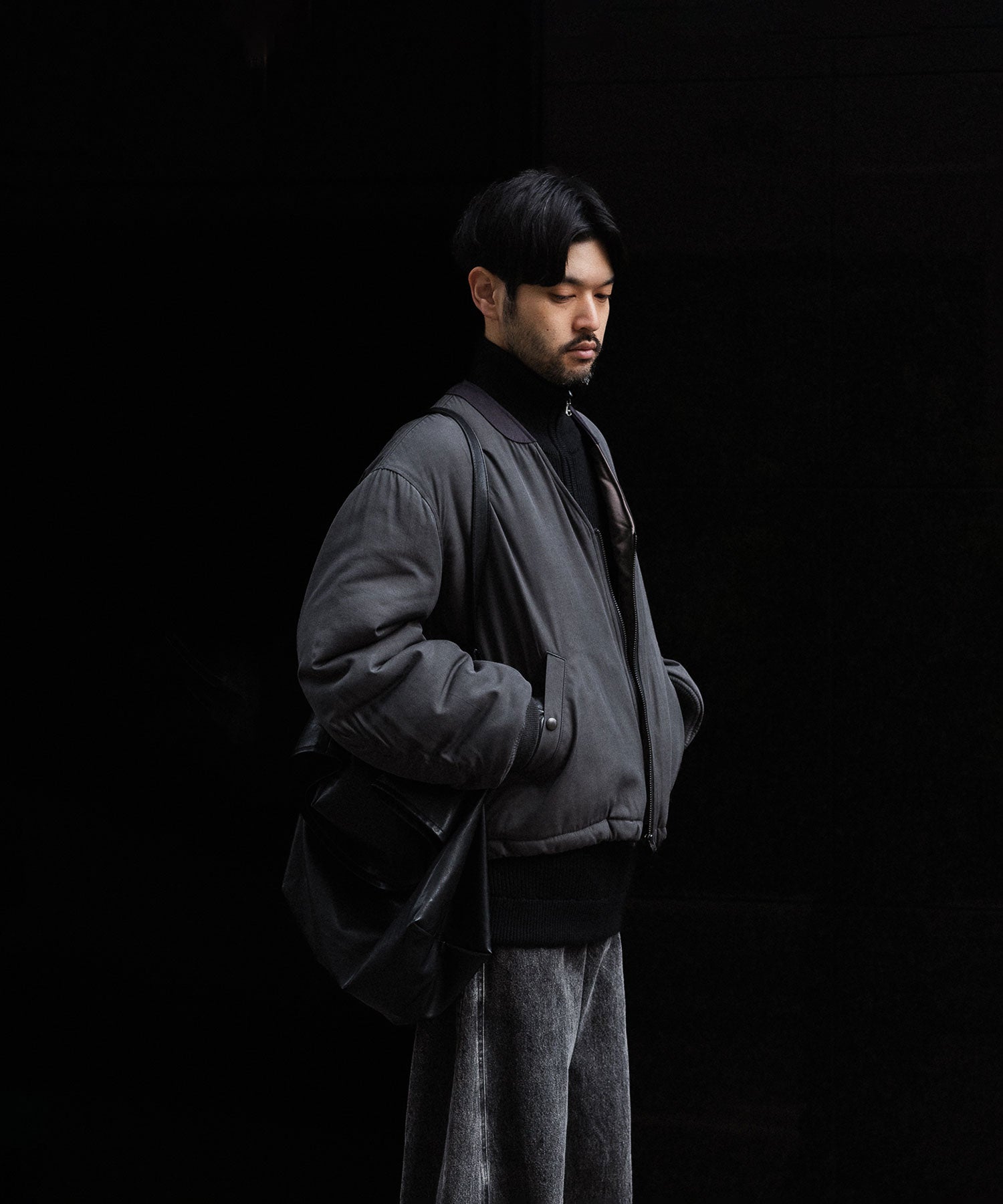 ANTHEM A アンセムエー PIGMENT AND DYE PUFFER MILITARY BLOUSONのDUSTY BLACK 公式通販サイトsession福岡セレクトショップ