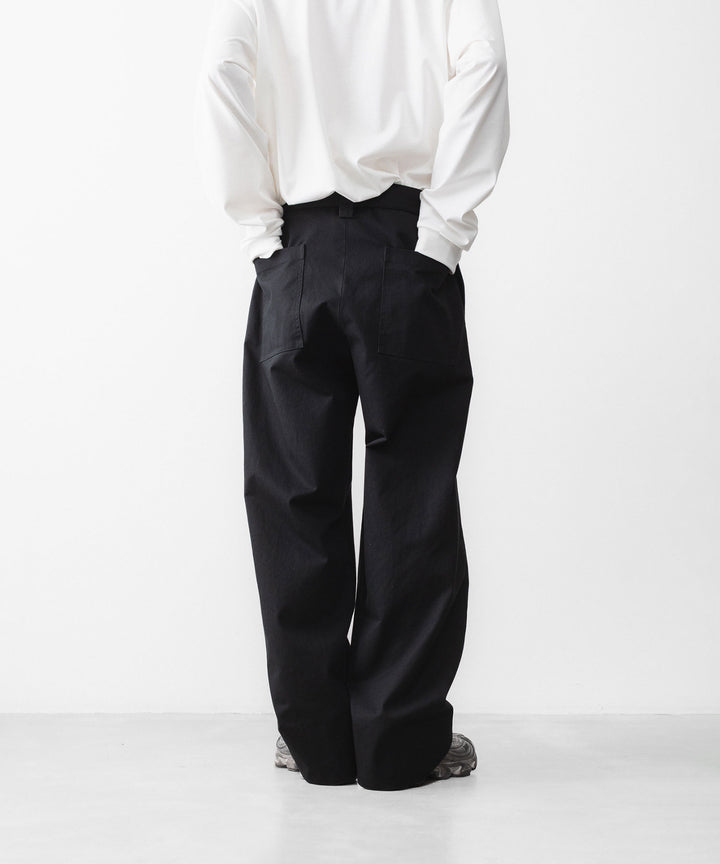 INTÉRIM インテリムのFABRIC WASHER CHINO  BELTED FRENCH ARMY MIL BAGGY TROUSERのBLACK 公式通販サイトsession福岡セレクトショップ