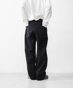 画像をギャラリービューアに読み込む, INTÉRIM インテリムのFABRIC WASHER CHINO  BELTED FRENCH ARMY MIL BAGGY TROUSERのBLACK 公式通販サイトsession福岡セレクトショップ
