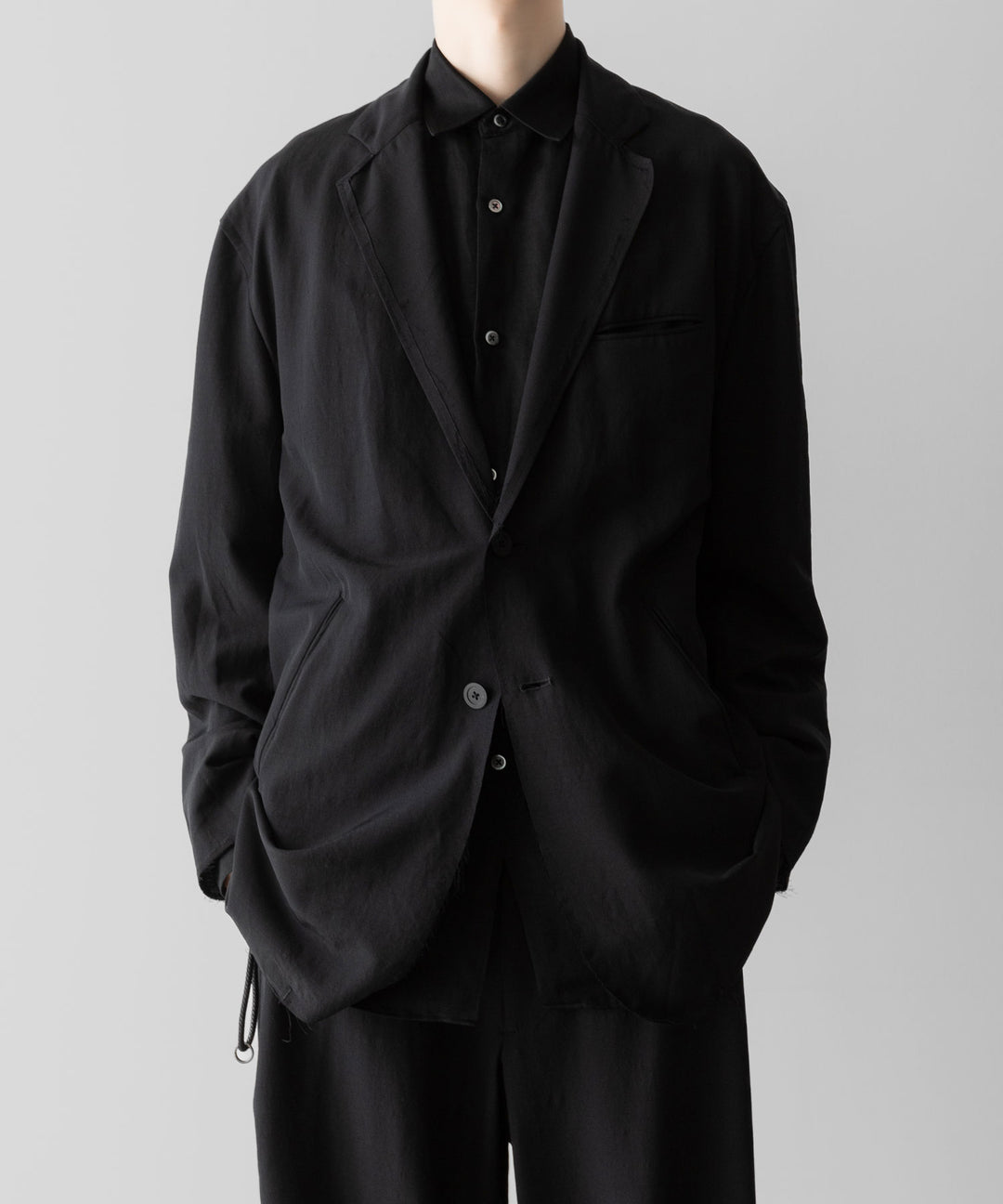 ANTHEM A アンセムエー WOOL RAYON TROPICAL BROKEN JACKETのBLACK 公式通販サイトsession福岡セレクトショップ
