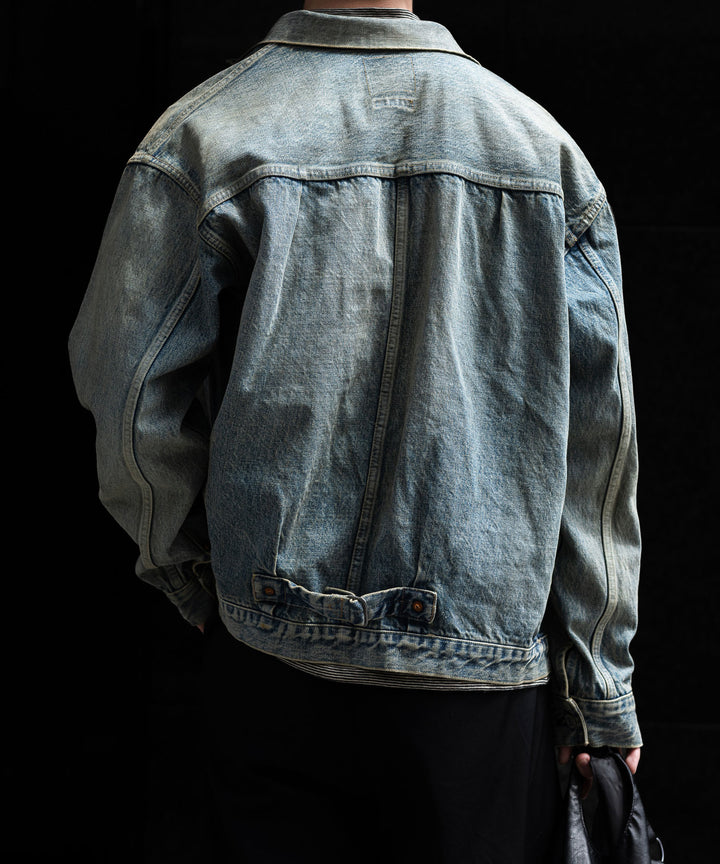 インテリムのHYPER BIG VINTAGE WASHED "1ST KIBATA SHUTTLE DENIM JACKETのSHABBY