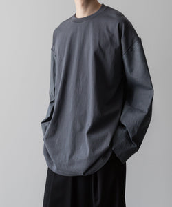  i'm here(アイムヒアー)のWASHABLE LEATHER SLEEVE : L/S T-SHIRT - GRAYの公式通販サイトsession福岡セレクトショップ