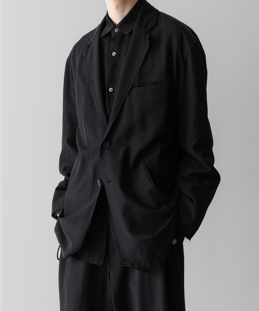 ANTHEM A アンセムエー WOOL RAYON TROPICAL BROKEN JACKETのBLACK 公式通販サイトsession福岡セレクトショップ