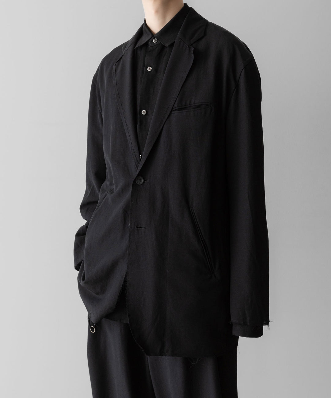 ANTHEM A アンセムエー WOOL RAYON TROPICAL BROKEN JACKETのBLACK 公式通販サイトsession福岡セレクトショップ