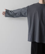 画像をギャラリービューアに読み込む,  i&#39;m here(アイムヒアー)のWASHABLE LEATHER SLEEVE : L/S T-SHIRT - GRAYの公式通販サイトsession福岡セレクトショップ
