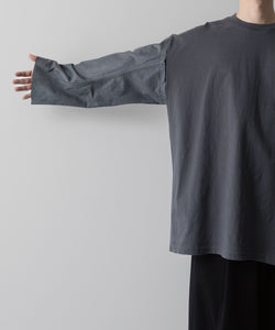  i'm here(アイムヒアー)のWASHABLE LEATHER SLEEVE : L/S T-SHIRT - GRAYの公式通販サイトsession福岡セレクトショップ