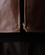 画像をギャラリービューアに読み込む, 【INTÉRIM】BROWN SHEEPSKIN REVERSIBLE LEATHER JACKET - GOLD ZIP
