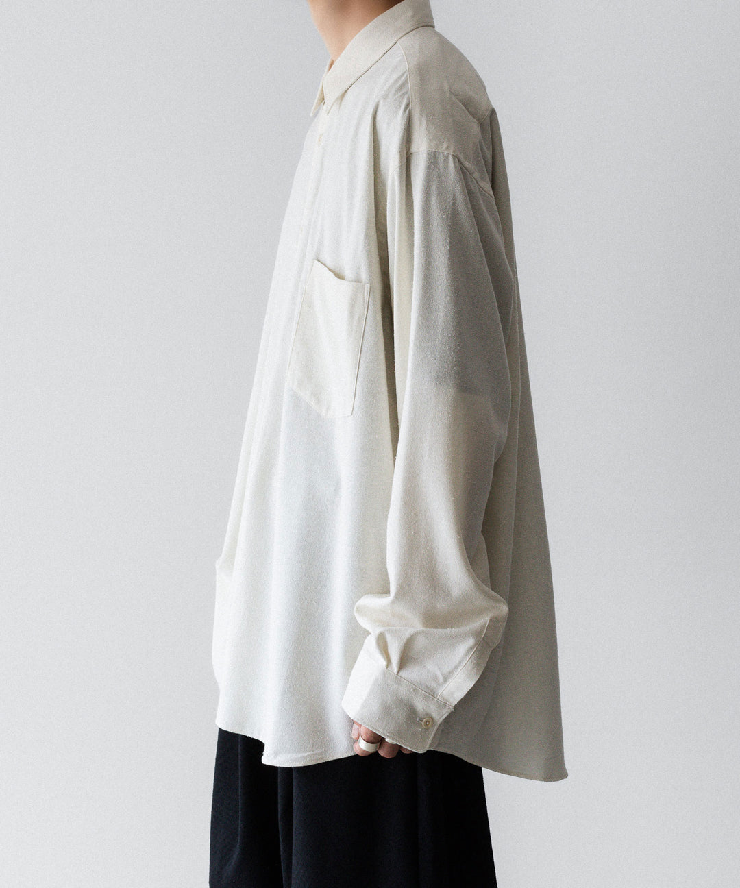 INTÉRIM インテリムSILK NOIL L/S REGULAR COLLAR SHIRTのNATURAL 公式通販サイトsession福岡セレクトショップ