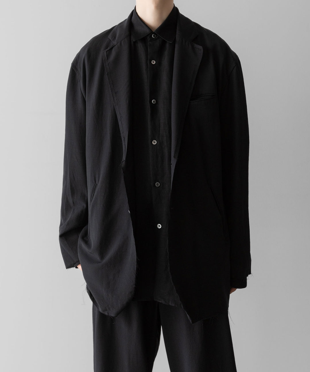 ANTHEM A アンセムエー WOOL RAYON TROPICAL BROKEN JACKETのBLACK 公式通販サイトsession福岡セレクトショップ