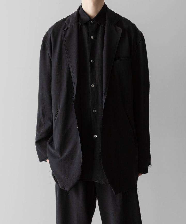 ANTHEM A アンセムエー WOOL RAYON TROPICAL BROKEN JACKETのBLACK 公式通販サイトsession福岡セレクトショップ