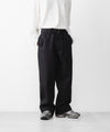 【INTÉRIM】FABRIC WASHER CHINO  BELTED FRENCH ARMY MIL BAGGY TROUSER - BLACK