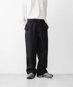画像をギャラリービューアに読み込む, INTÉRIM インテリムのFABRIC WASHER CHINO  BELTED FRENCH ARMY MIL BAGGY TROUSERのBLACK 公式通販サイトsession福岡セレクトショップ
