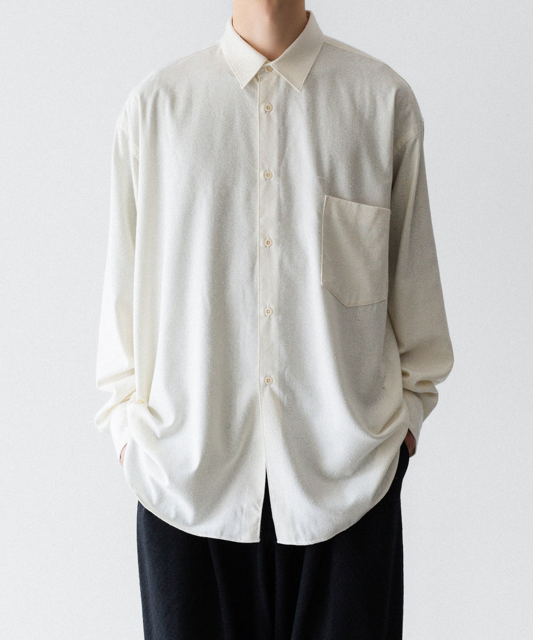 INTÉRIM インテリムSILK NOIL L/S REGULAR COLLAR SHIRTのNATURAL 公式通販サイトsession福岡セレクトショップ