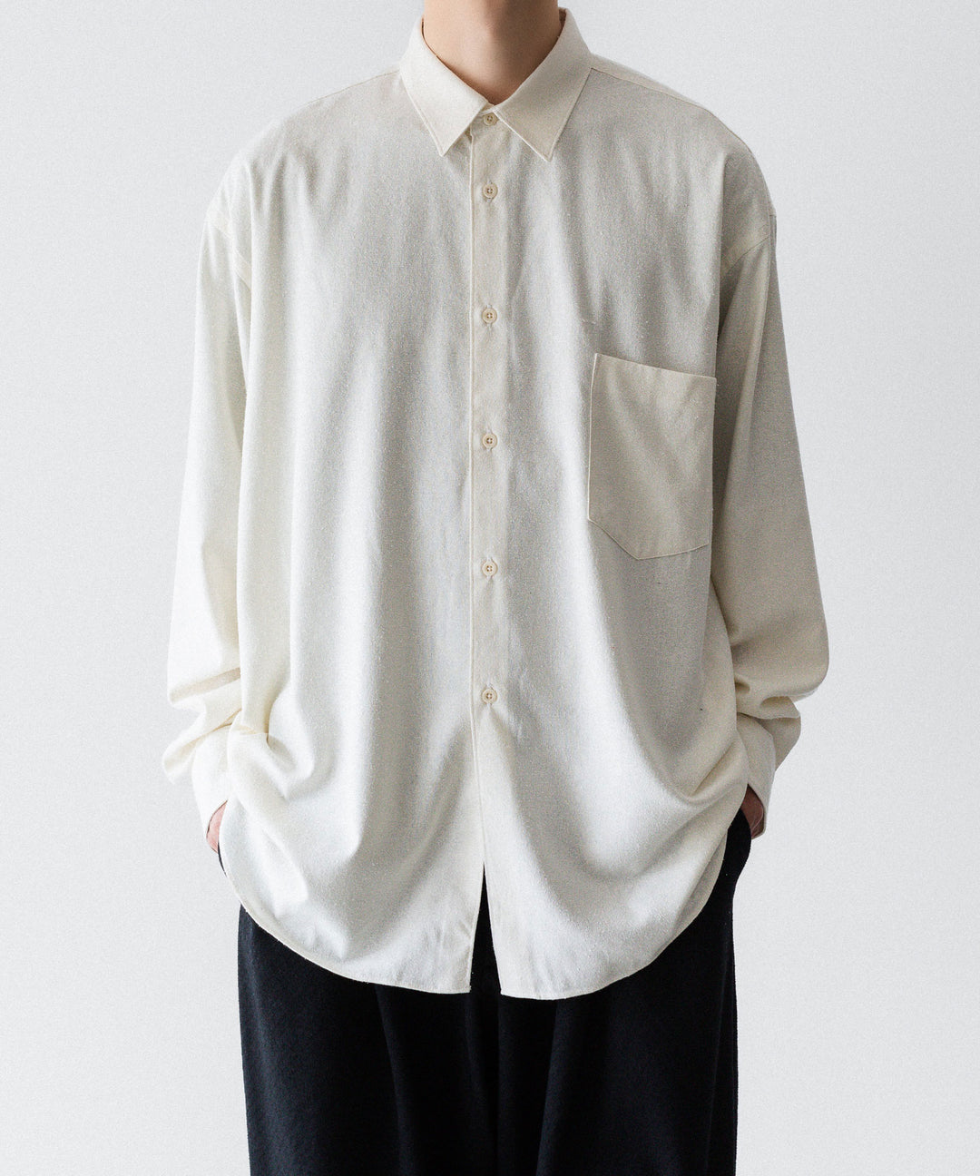 INTÉRIM インテリムSILK NOIL L/S REGULAR COLLAR SHIRTのNATURAL 公式通販サイトsession福岡セレクトショップ