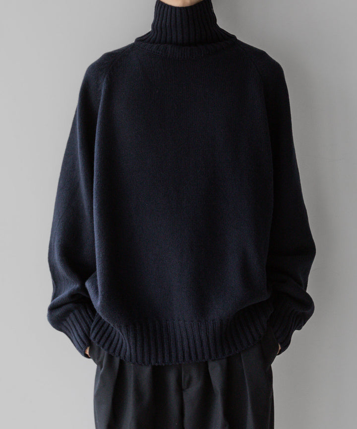 stein(シュタイン)の23AWコレクションEX FINE LAMBS LOOSE HIGH NECK KNIT LSのDARK NAVY sessionセッション福岡セレクトショップ 公式通販サイト