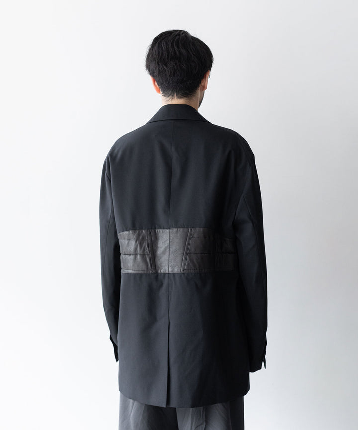 stein(シュタイン)の23AWコレクションOVERSIZED LEATHER CORSETED JACKETのBLACK