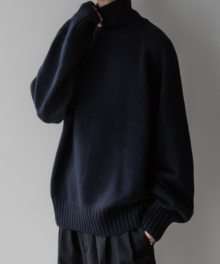 stein(シュタイン)の23AWコレクションEX FINE LAMBS LOOSE HIGH NECK KNIT LSのDARK NAVY sessionセッション福岡セレクトショップ 公式通販サイト