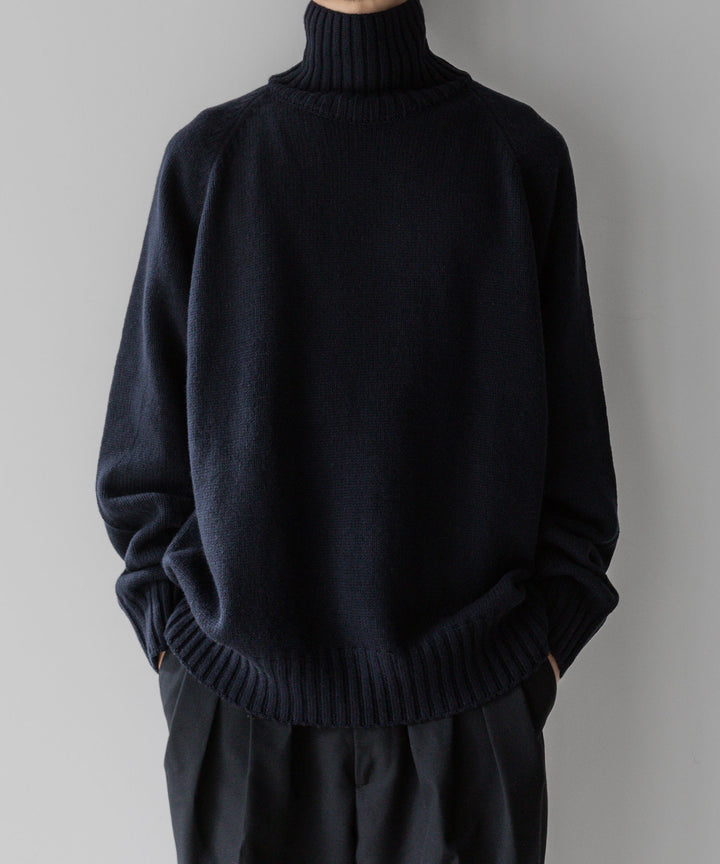 stein(シュタイン)の23AWコレクションEX FINE LAMBS LOOSE HIGH NECK KNIT LSのDARK NAVY sessionセッション福岡セレクトショップ 公式通販サイト