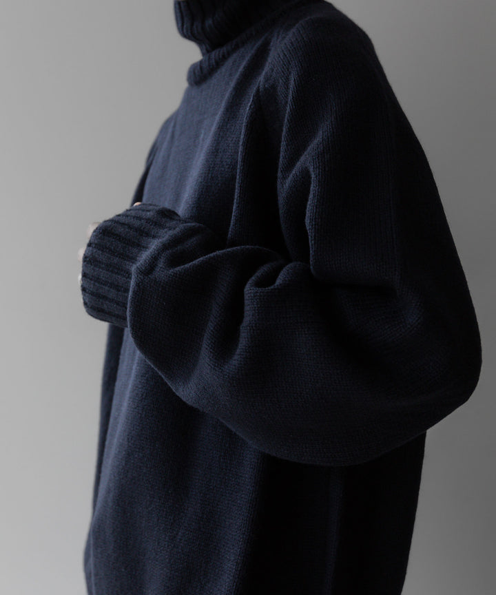 stein(シュタイン)の23AWコレクションEX FINE LAMBS LOOSE HIGH NECK KNIT LSのDARK NAVY sessionセッション福岡セレクトショップ 公式通販サイト