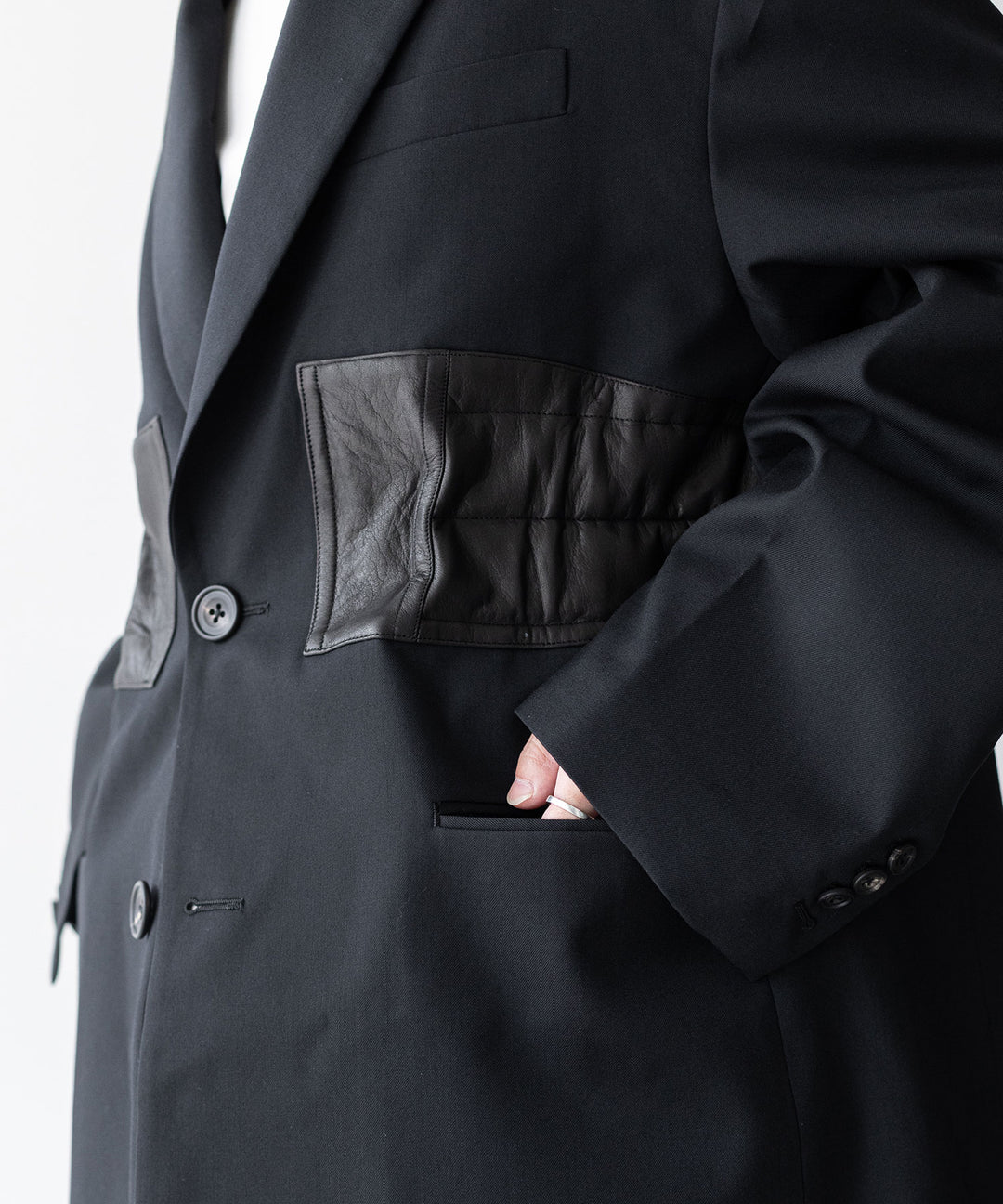 stein(シュタイン)の23AWコレクションOVERSIZED LEATHER CORSETED JACKETのBLACK