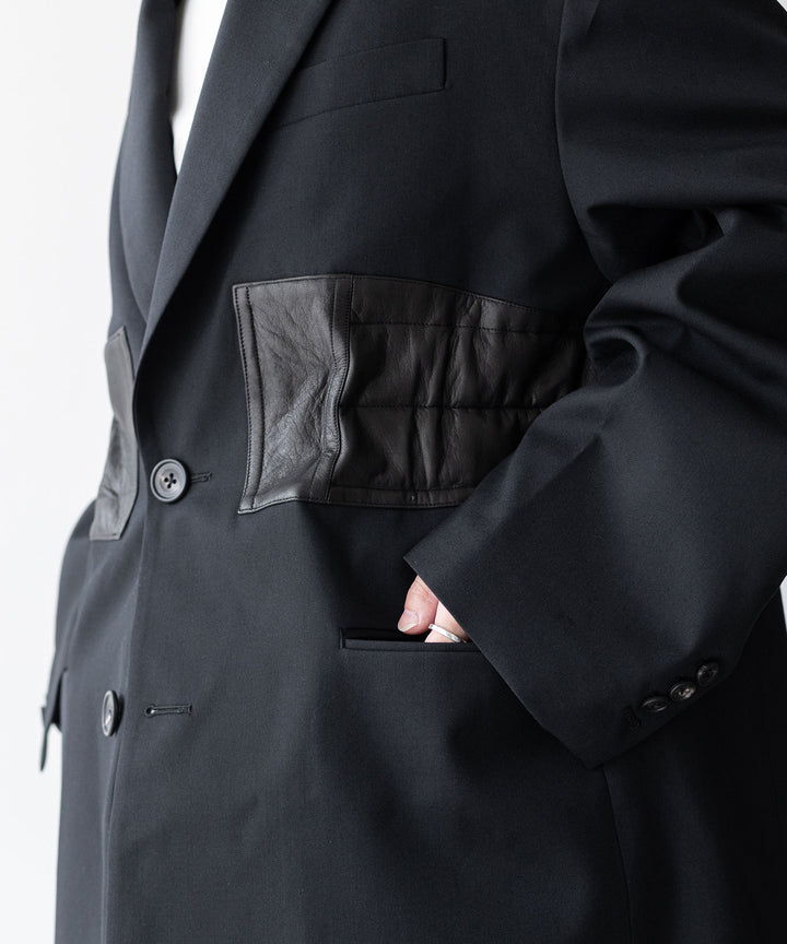 stein(シュタイン)の23AWコレクションOVERSIZED LEATHER CORSETED JACKETのBLACK