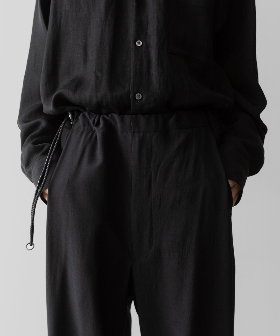 ANTHEM A アンセムエー WOOL RAYON TROPICAL NO-BRAINER PANTSのBLACK 公式通販サイトsession福岡セレクトショップ
