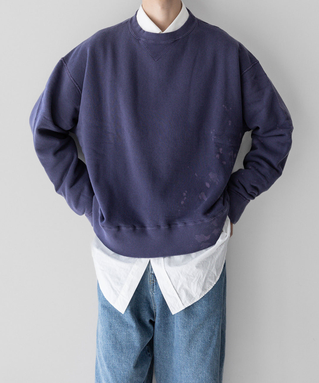 【INTÉRIM】インテリム 23AW BLEACH HYPER BIG V LOOP WHEEL SEAMLESS SWEAT SHIRT - B.NASU sessionセッション福岡セレクトショップ 公式通販サイト
