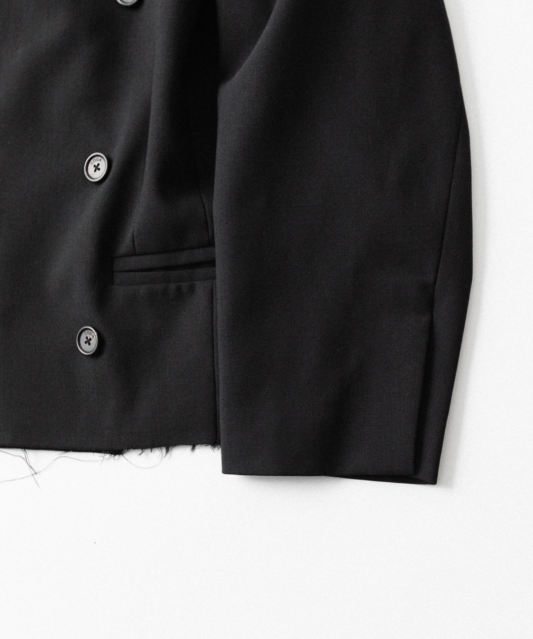 CODA コーダのBLACK WOOL CUT OFF DOUBLE BREASTED LENTO BLAZERのBLACK 公式通販サイトsession福岡セレクトショップ