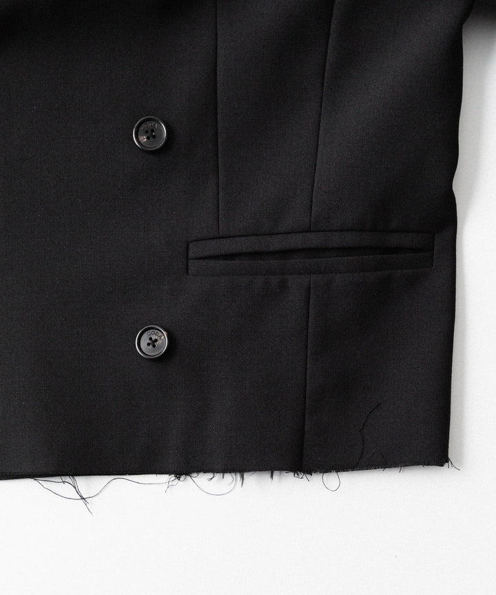 CODA コーダのBLACK WOOL CUT OFF DOUBLE BREASTED LENTO BLAZERのBLACK 公式通販サイトsession福岡セレクトショップ