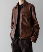 画像をギャラリービューアに読み込む, 【INTÉRIM】BROWN SHEEPSKIN REVERSIBLE LEATHER JACKET - GOLD ZIP
