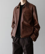 画像をギャラリービューアに読み込む, 【INTÉRIM】BROWN SHEEPSKIN REVERSIBLE LEATHER JACKET - GOLD ZIP
