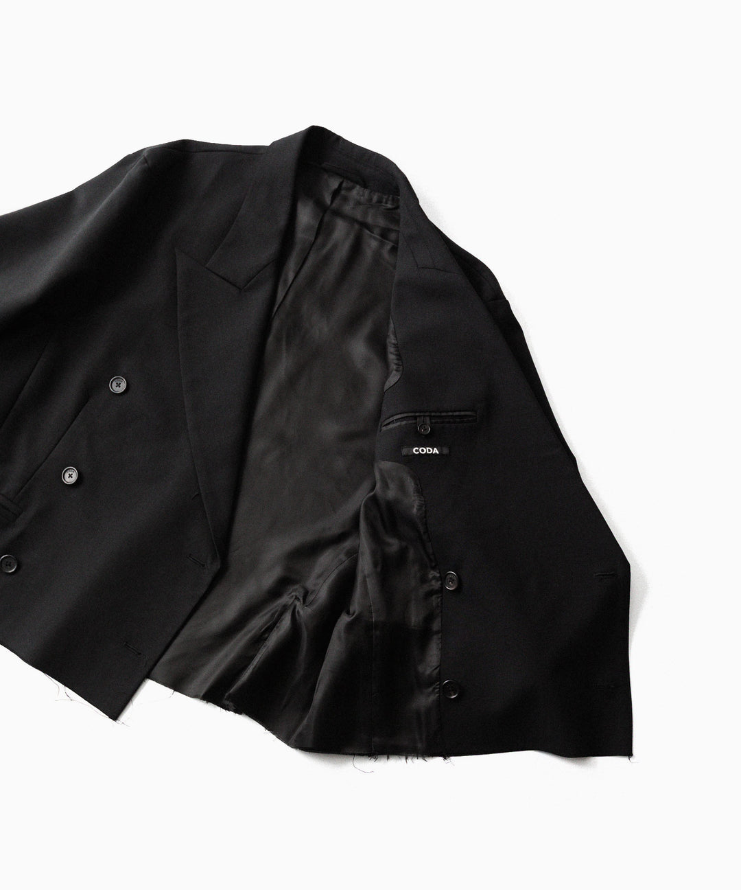 CODA コーダのBLACK WOOL CUT OFF DOUBLE BREASTED LENTO BLAZERのBLACK 公式通販サイトsession福岡セレクトショップ