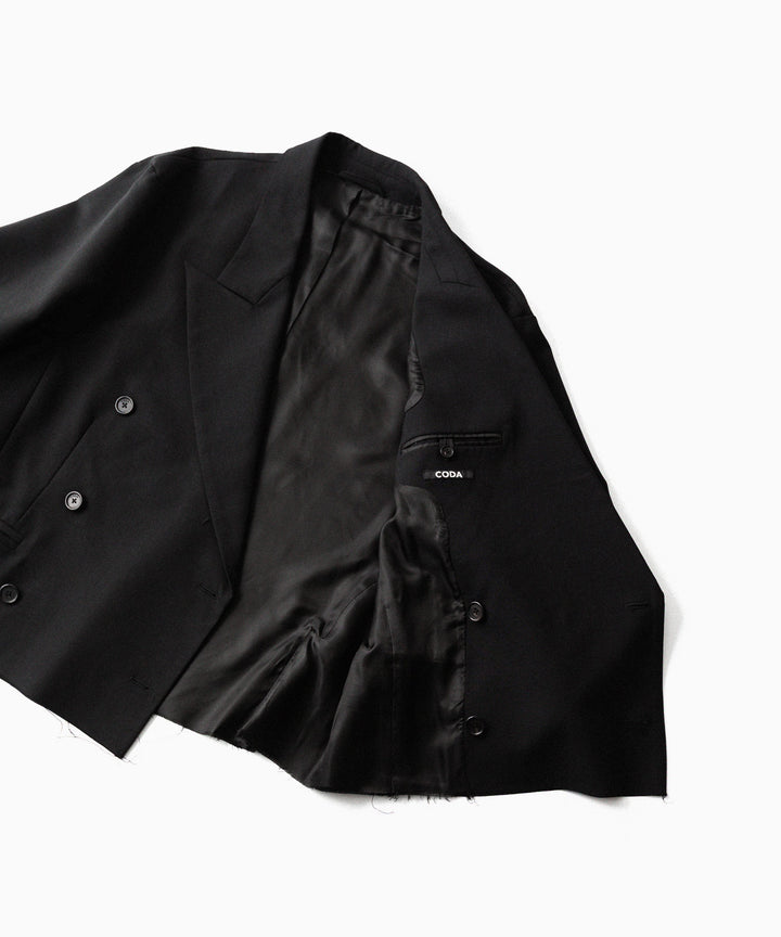 CODA コーダのBLACK WOOL CUT OFF DOUBLE BREASTED LENTO BLAZERのBLACK 公式通販サイトsession福岡セレクトショップ