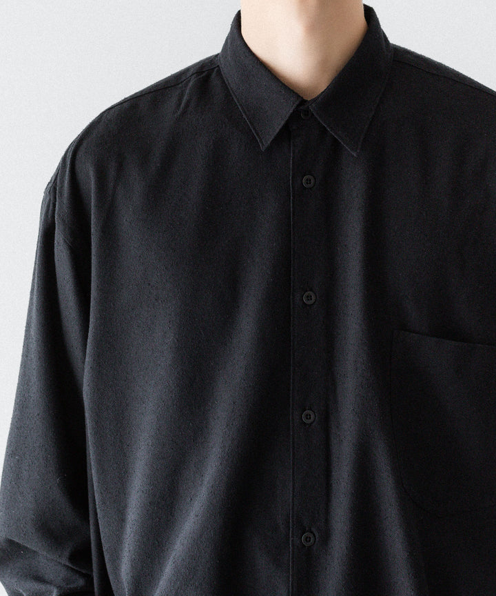 INTÉRIM インテリムSILK NOIL L/S REGULAR COLLAR SHIRTのBLACK 公式通販サイトsession福岡セレクトショップ