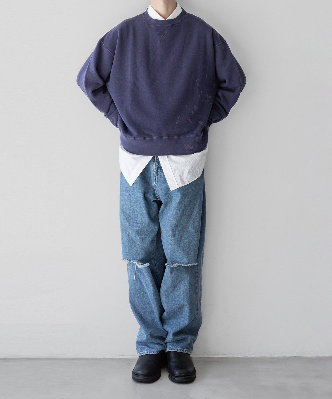 【INTÉRIM】インテリム 23AW BLEACH HYPER BIG V LOOP WHEEL SEAMLESS SWEAT SHIRT - B.NASU sessionセッション福岡セレクトショップ 公式通販サイト
