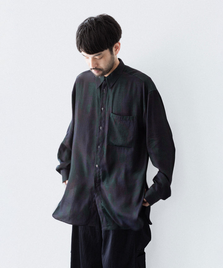 ANTHEM A-アンセムエーのLAYER PATTERN PRINTED SHIRTのFOG NAVY 公式通販サイトsession福岡セレクトショップ