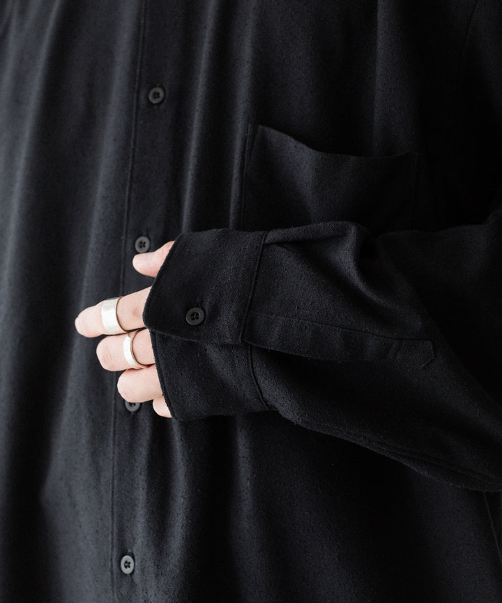 INTÉRIM インテリムSILK NOIL L/S REGULAR COLLAR SHIRTのBLACK 公式通販サイトsession福岡セレクトショップ