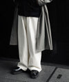 【ssstein】 DOUBLE WEAVE COTTON ONE TUCK WIDE PANTS - CREAM