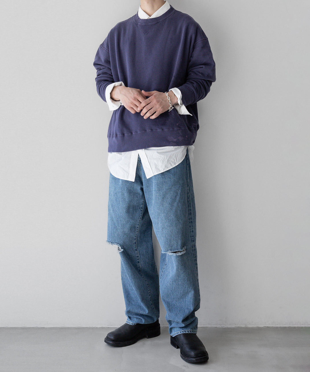 【INTÉRIM】インテリム 23AW BLEACH HYPER BIG V LOOP WHEEL SEAMLESS SWEAT SHIRT - B.NASU sessionセッション福岡セレクトショップ 公式通販サイト