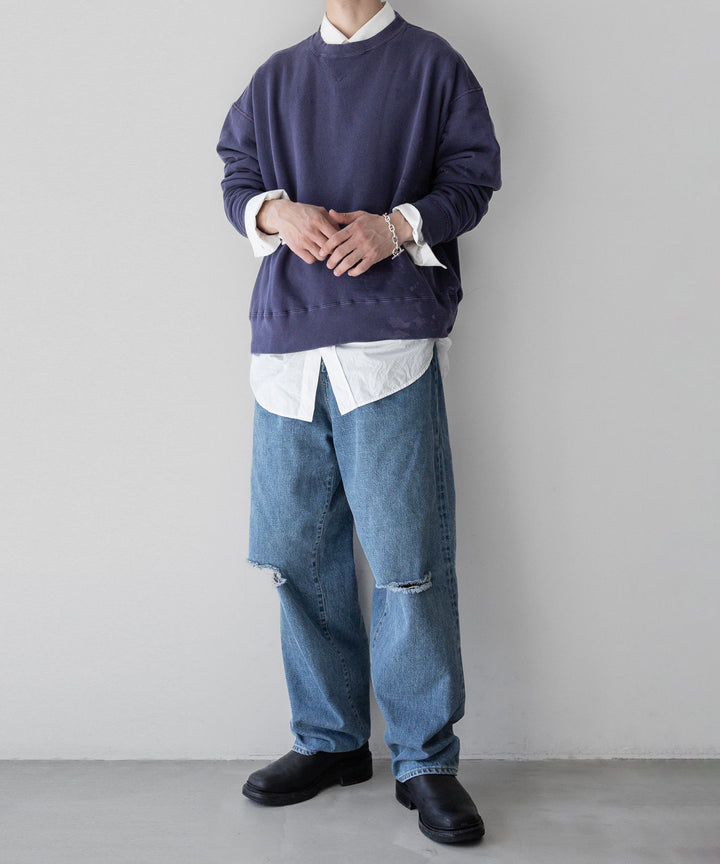 【INTÉRIM】インテリム 23AW BLEACH HYPER BIG V LOOP WHEEL SEAMLESS SWEAT SHIRT - B.NASU sessionセッション福岡セレクトショップ 公式通販サイト
