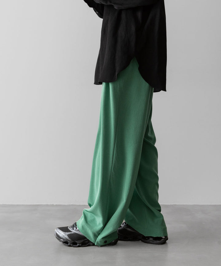 【ANTHEM A】POWDERY VISCOSE NO-BRAINER PANTS - GREEN