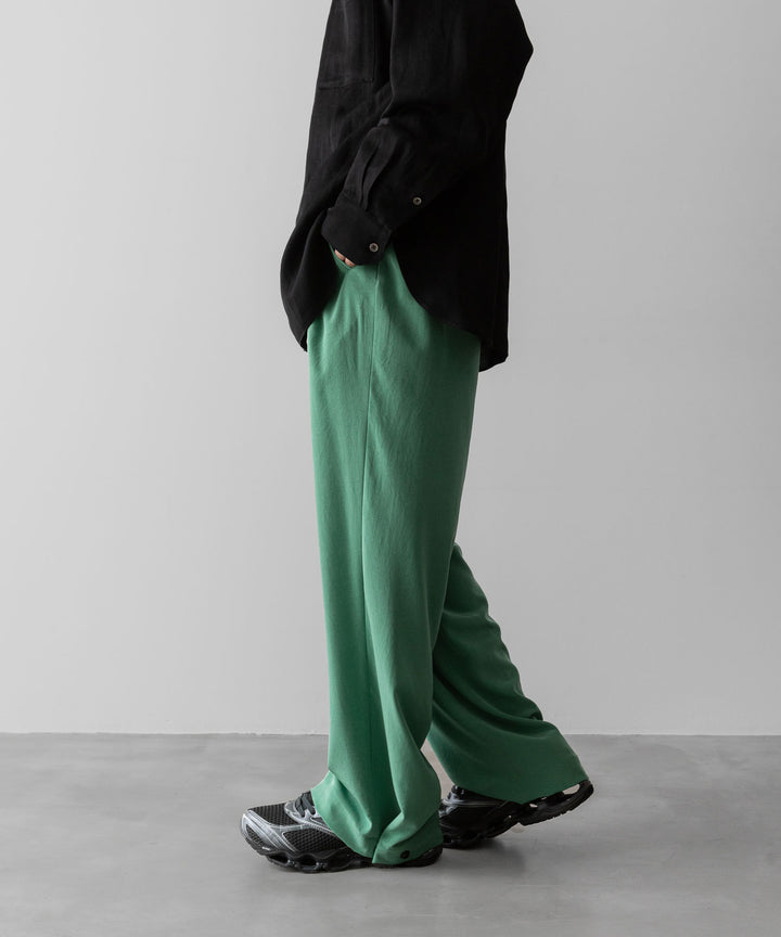 【ANTHEM A】POWDERY VISCOSE NO-BRAINER PANTS - GREEN