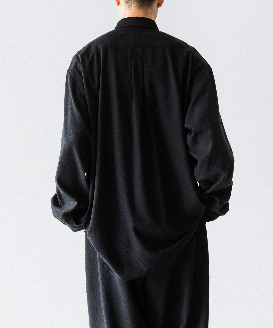 INTÉRIM インテリムSILK NOIL L/S REGULAR COLLAR SHIRTのBLACK 公式通販サイトsession福岡セレクトショップ