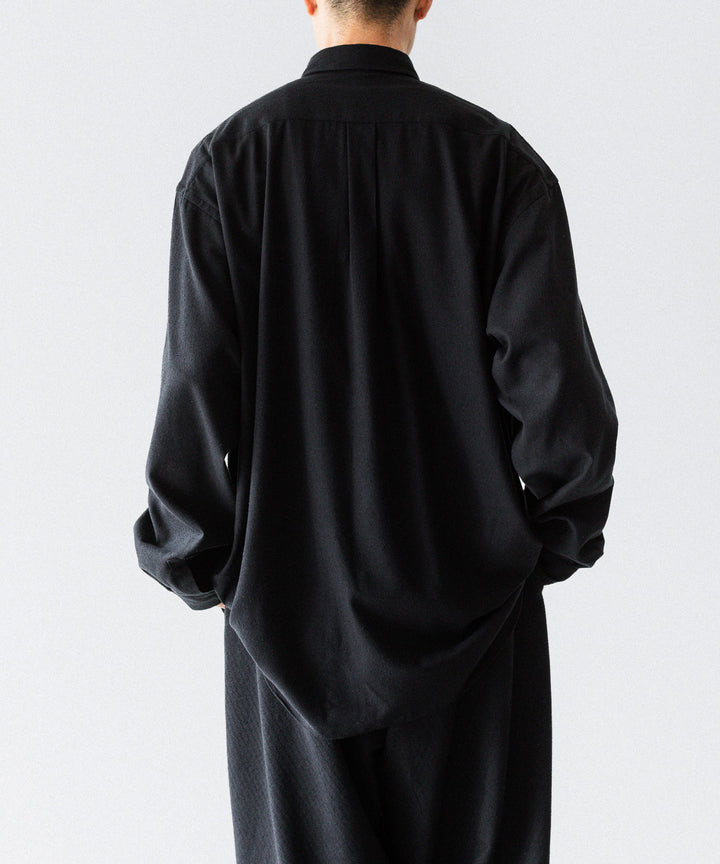 INTÉRIM インテリムSILK NOIL L/S REGULAR COLLAR SHIRTのBLACK 公式通販サイトsession福岡セレクトショップ