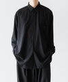 【INTÉRIM】 SILK NOIL L/S REGULAR COLLAR SHIRT - BLACK