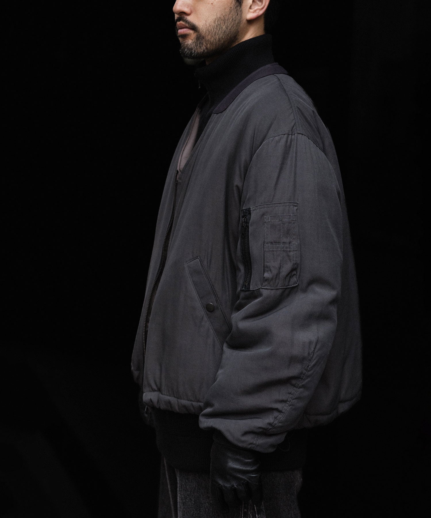 ANTHEM A アンセムエー PIGMENT AND DYE PUFFER MILITARY BLOUSONのDUSTY BLACK 公式通販サイトsession福岡セレクトショップ