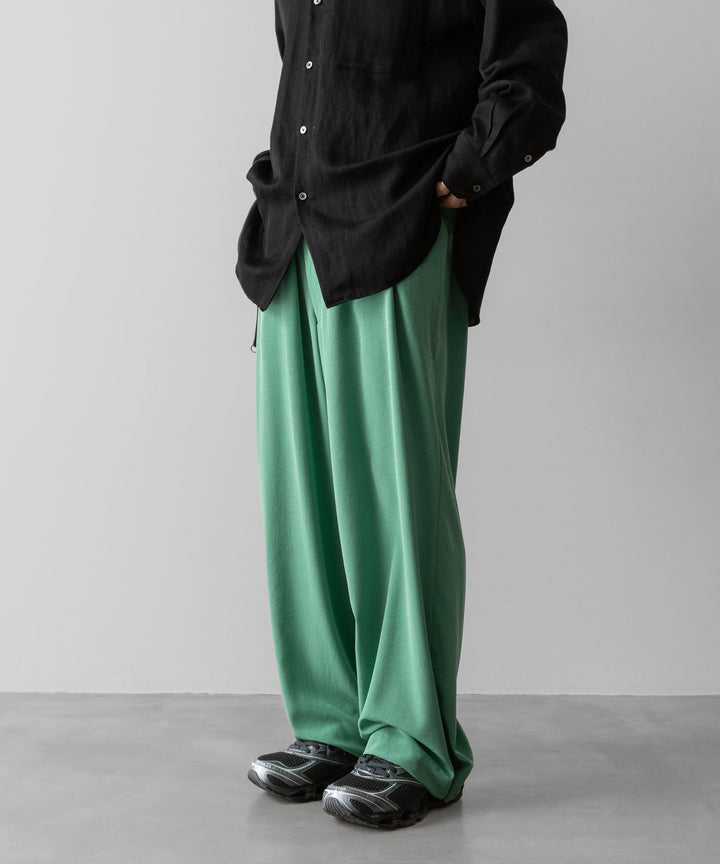 【ANTHEM A】POWDERY VISCOSE NO-BRAINER PANTS - GREEN