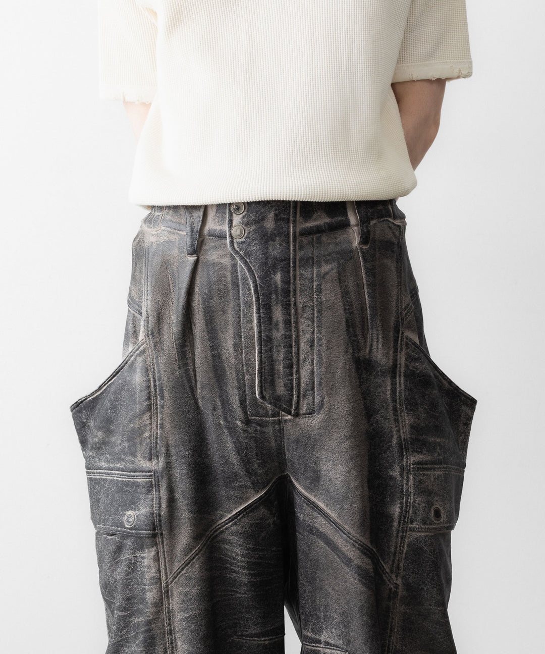 【SUBLATIONS】CRACKING COATED BANANA CUTTING PANTS - SAND BEIGE BASE