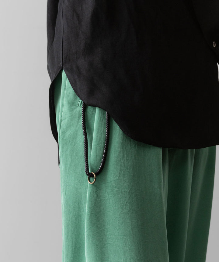 【ANTHEM A】POWDERY VISCOSE NO-BRAINER PANTS - GREEN