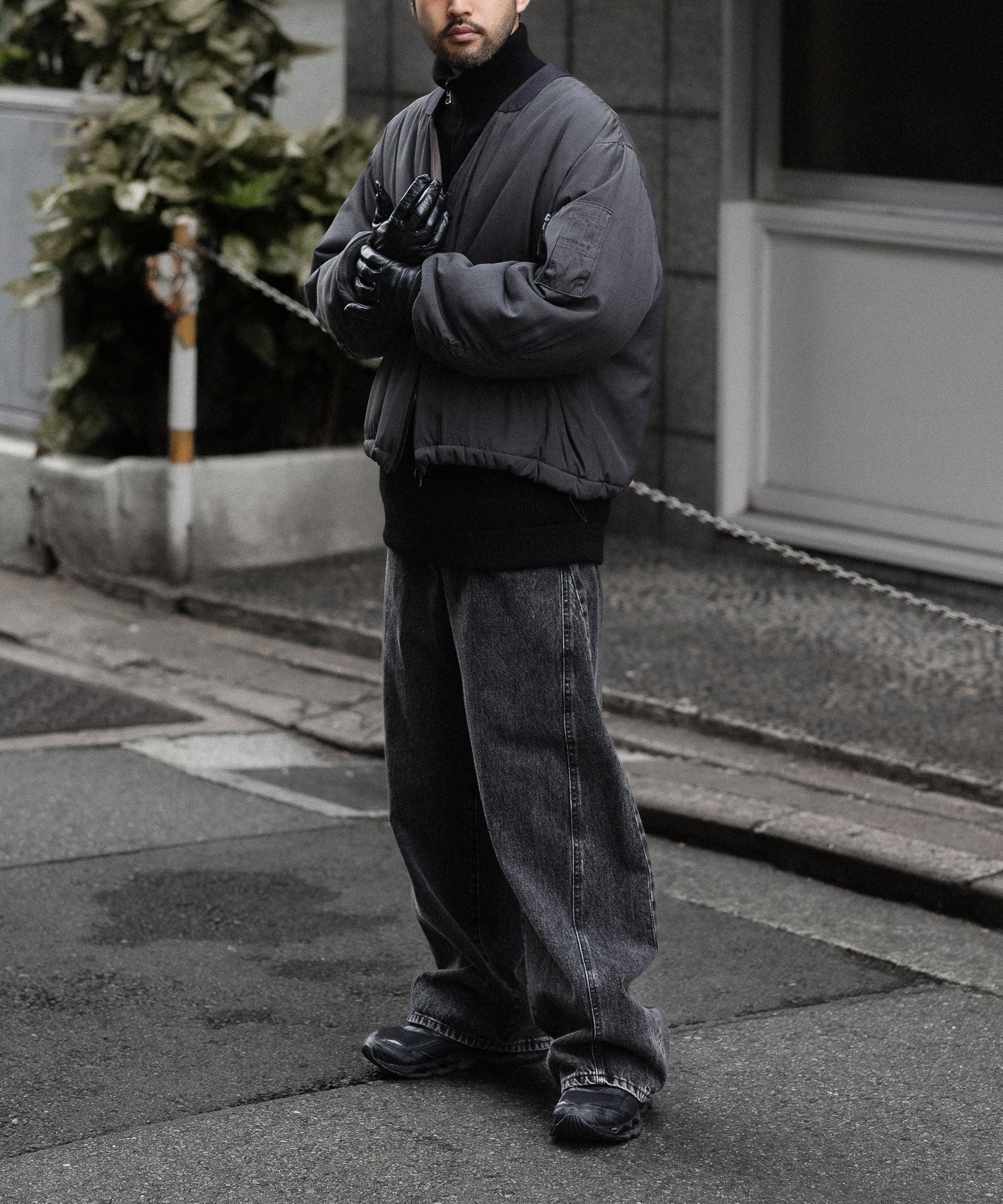 ANTHEM A アンセムエー PIGMENT AND DYE PUFFER MILITARY BLOUSONのDUSTY BLACK 公式通販サイトsession福岡セレクトショップ